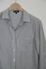 Grey Stripped Long Sleeve Button Up Blouse Size Small