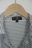 Grey Stripped Long Sleeve Button Up Blouse Size Small