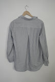 Grey Stripped Long Sleeve Button Up Blouse Size Small
