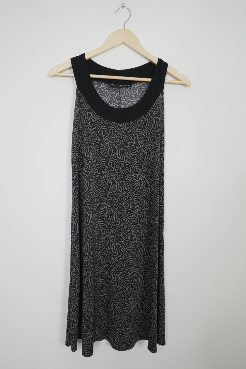 Ellen Parker Black and Grey Shift Dress Size Small