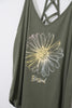 Dark Green Sunflower Graphic Tank Top Size Medium