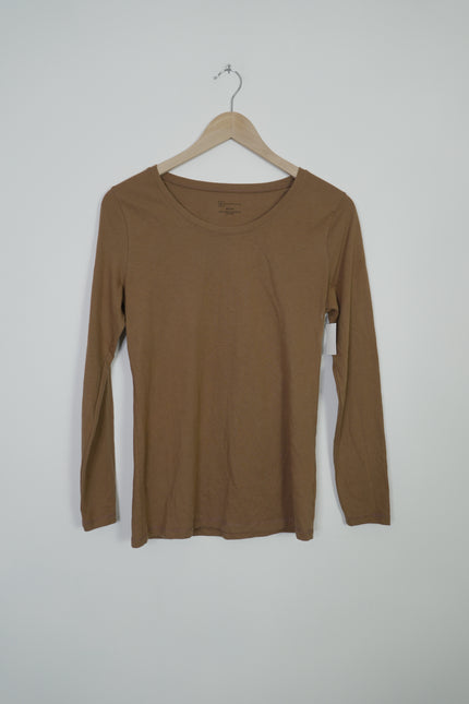 Juniors Brown Long Sleeve Top Size Medium