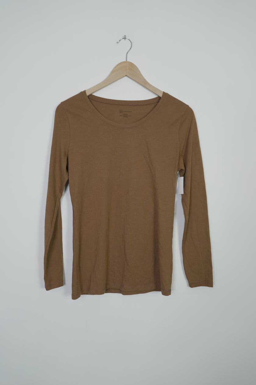 Juniors Brown Long Sleeve Top Size Medium