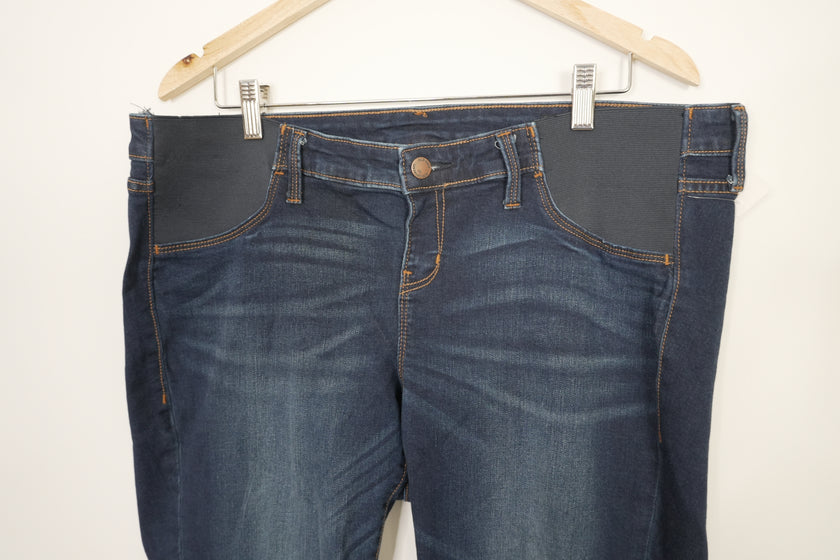 Old Navy Maternity Dark Wash Distressed Skinny Jeans Size 14