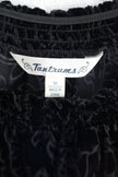 Tantrums Black Velvet Floral Burnout Off-Shoulder Top with Lace Trim Size Medium