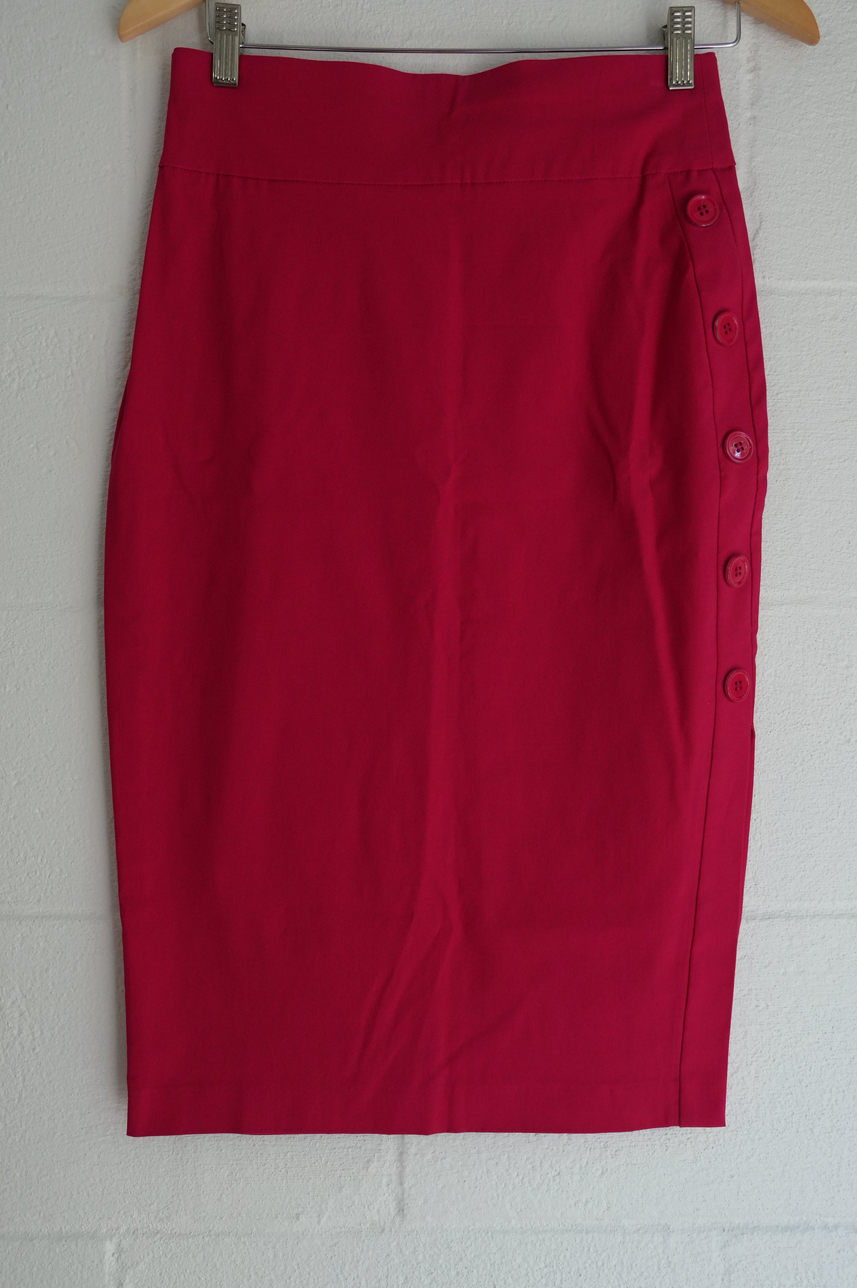 7th Avenue Design Studio Fuchsia Pencil Skirt with Side Buttons Size Small