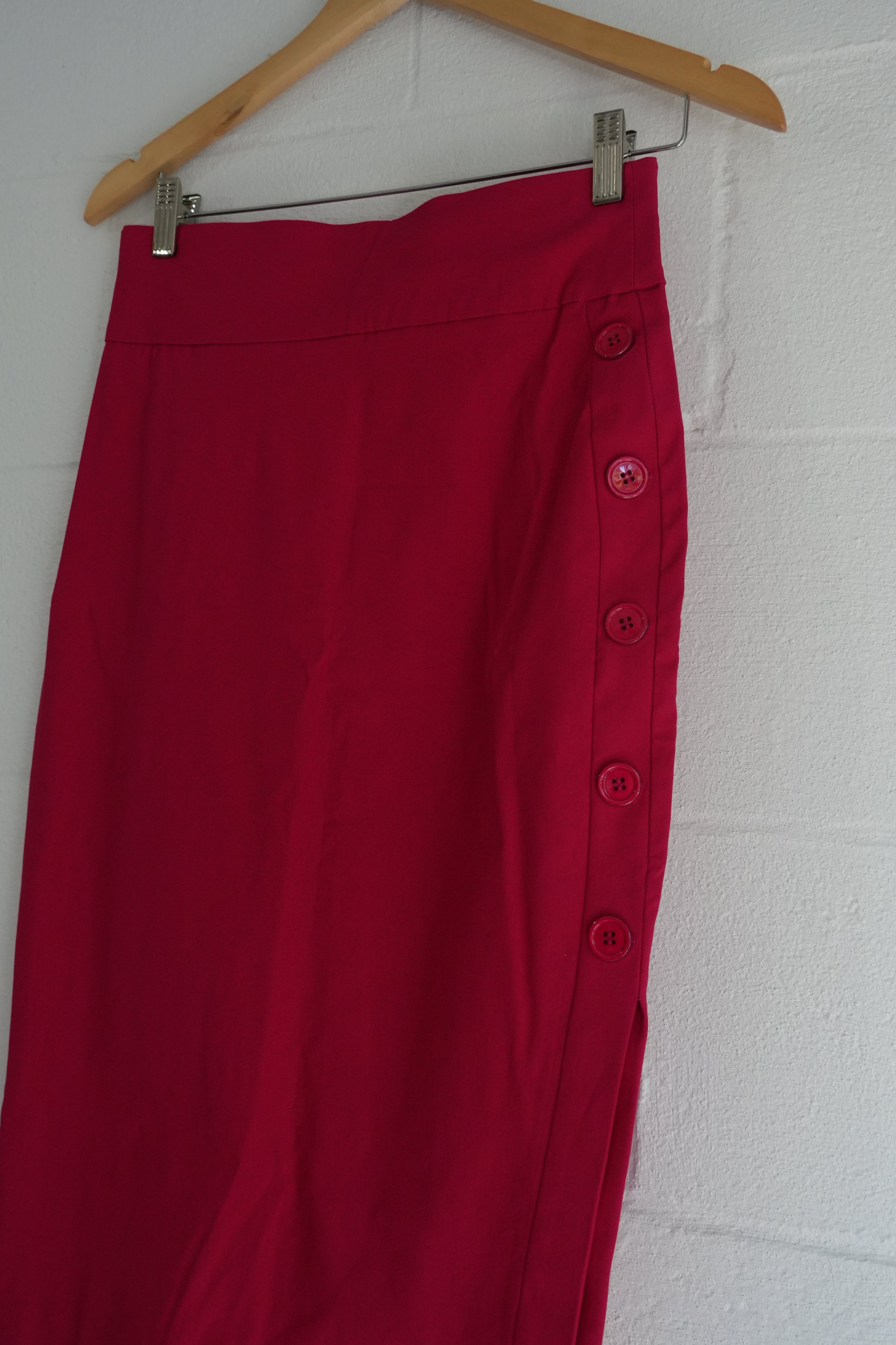 7th Avenue Design Studio Fuchsia Pencil Skirt with Side Buttons Size Small