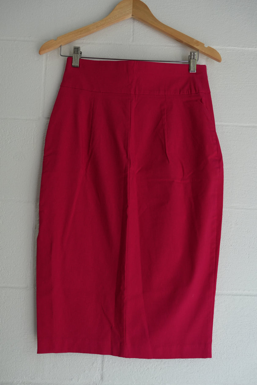 7th Avenue Design Studio Fuchsia Pencil Skirt with Side Buttons Size Small