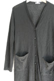 Sheer Black Long Knit Cardigan with Pockets Size Small