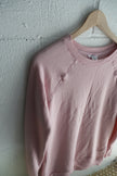 Jockey Pale Pink Raglan Crewneck Sweatshirt Size Small Sleeves have thumb holes