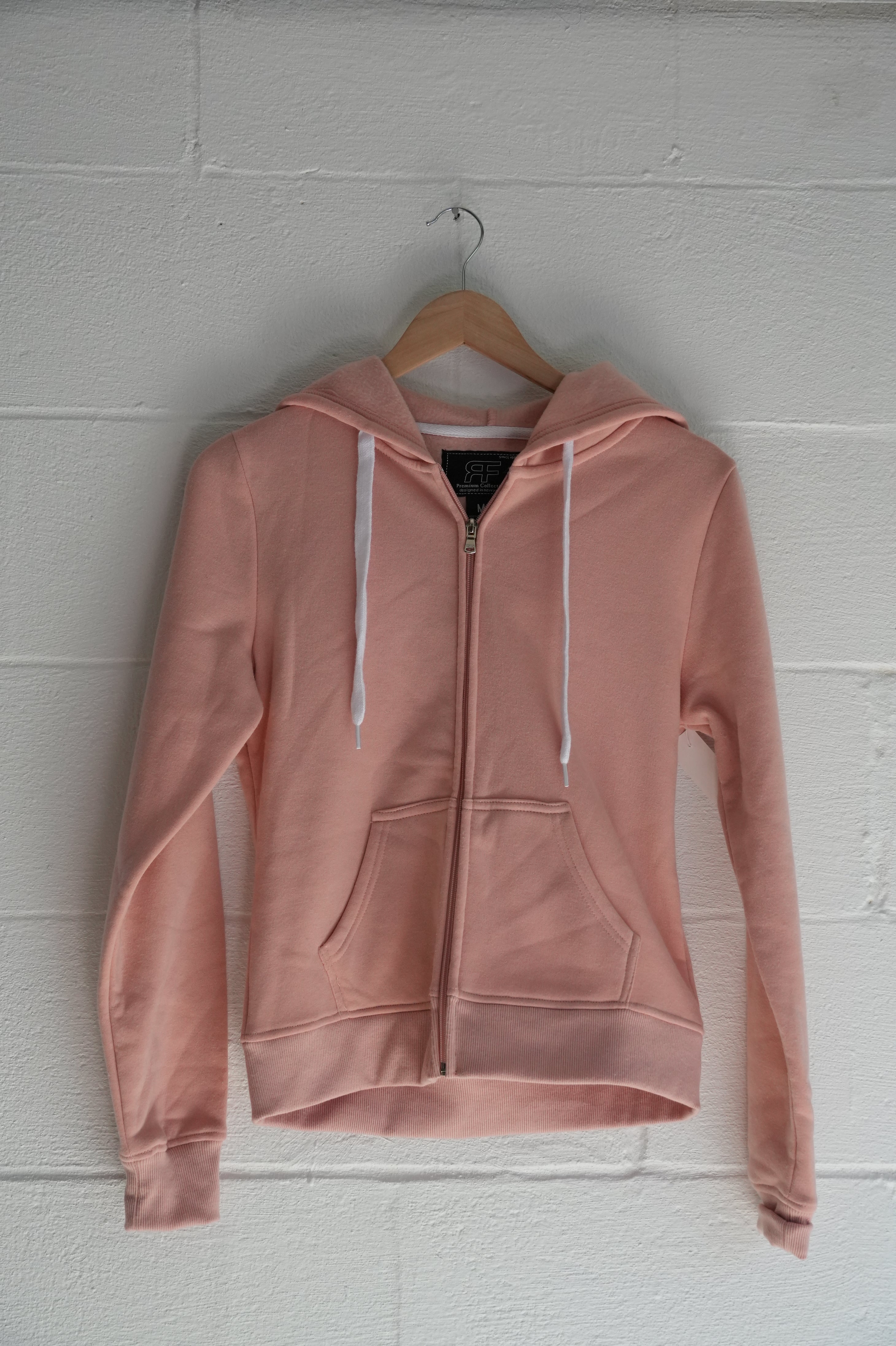RF Premium Collection Peach/Salmon Pink Full-Zip Hoodie Size Medium