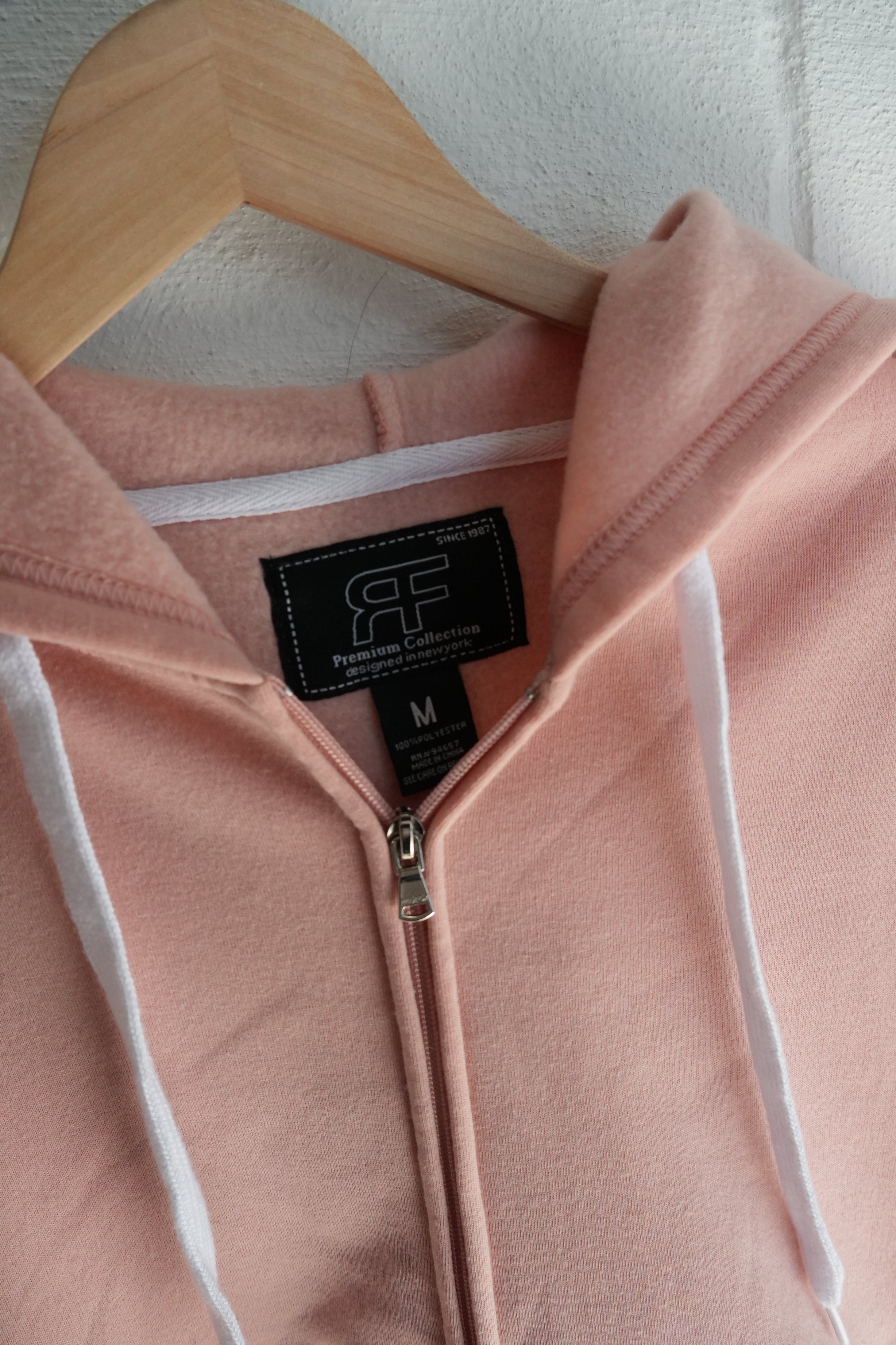 RF Premium Collection Peach/Salmon Pink Full-Zip Hoodie Size Medium