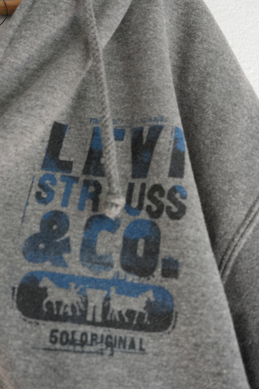 Levi Strauss & Co. Gray Vintage Logo Full-Zip Hoodie Size Large