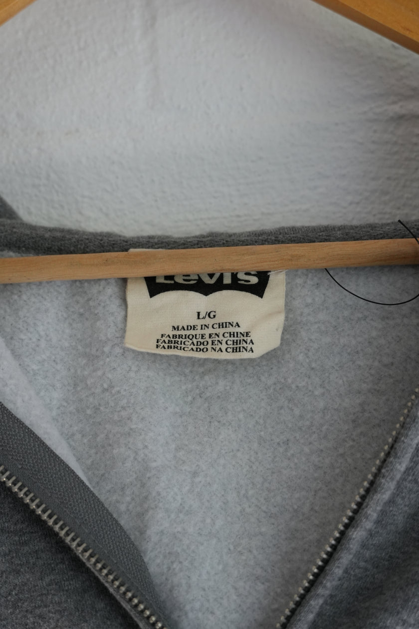 Levi Strauss & Co. Gray Vintage Logo Full-Zip Hoodie Size Large