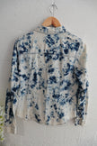 Mossimo Supply Co. Blue & White Tie-Dye Chambray Shirt Size Large