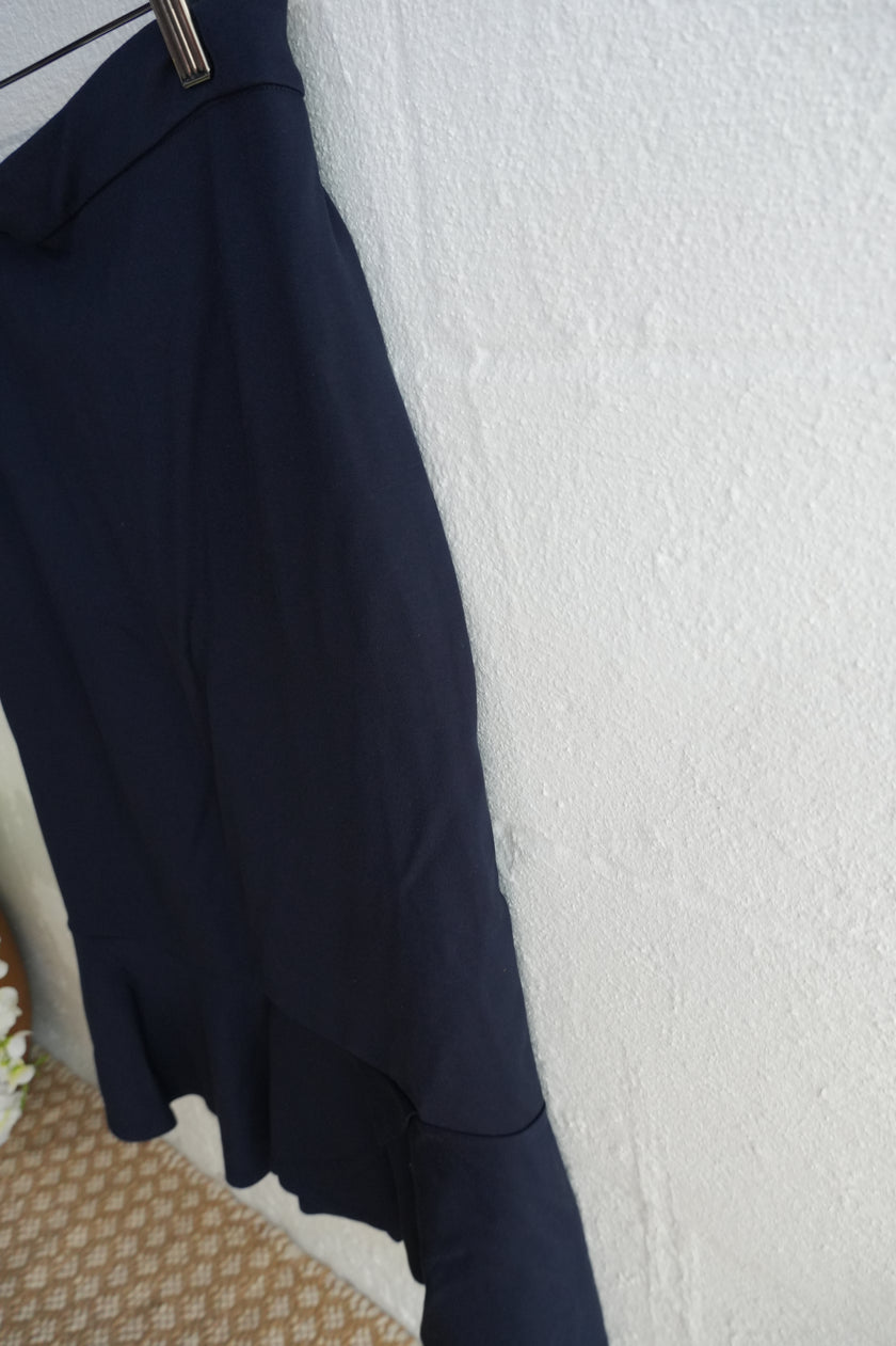 Cato Navy Ruffle Pencil Skirt Size Medium