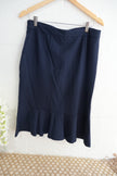 Cato Navy Ruffle Pencil Skirt Size Medium
