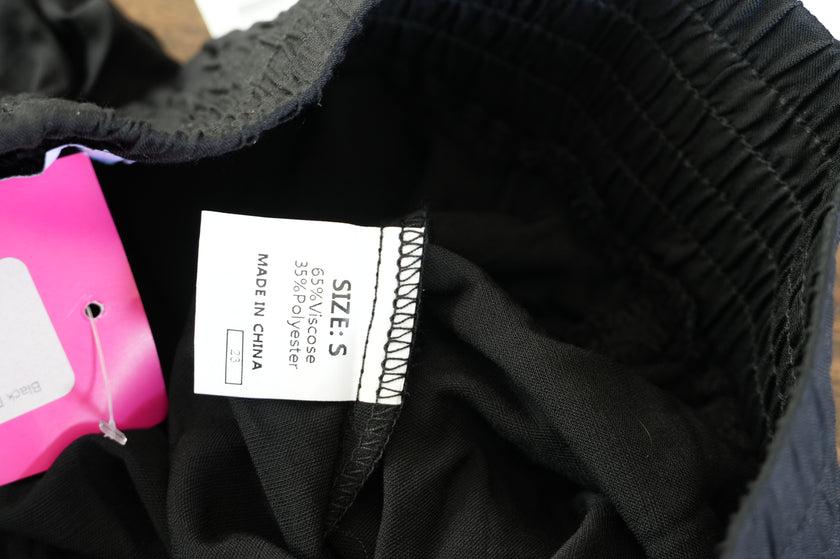 Black Drawstring Wide Leg Pants Size Small