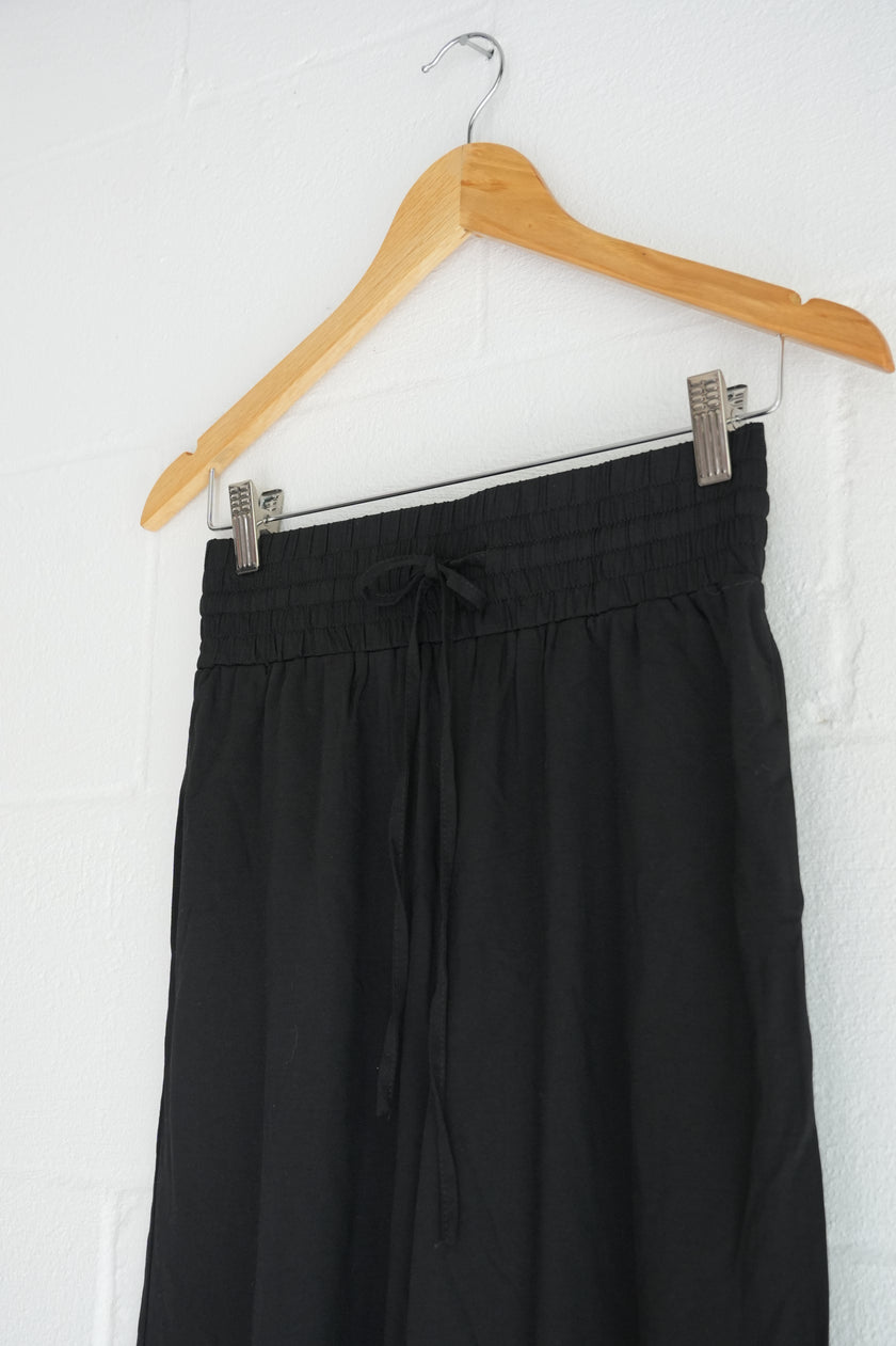 Black Drawstring Wide Leg Pants Size Small