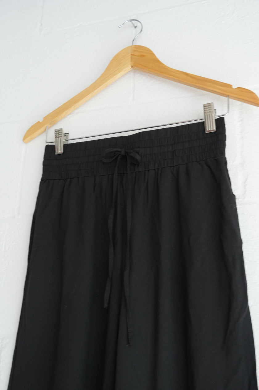 Black Drawstring Wide Leg Pants Size Small