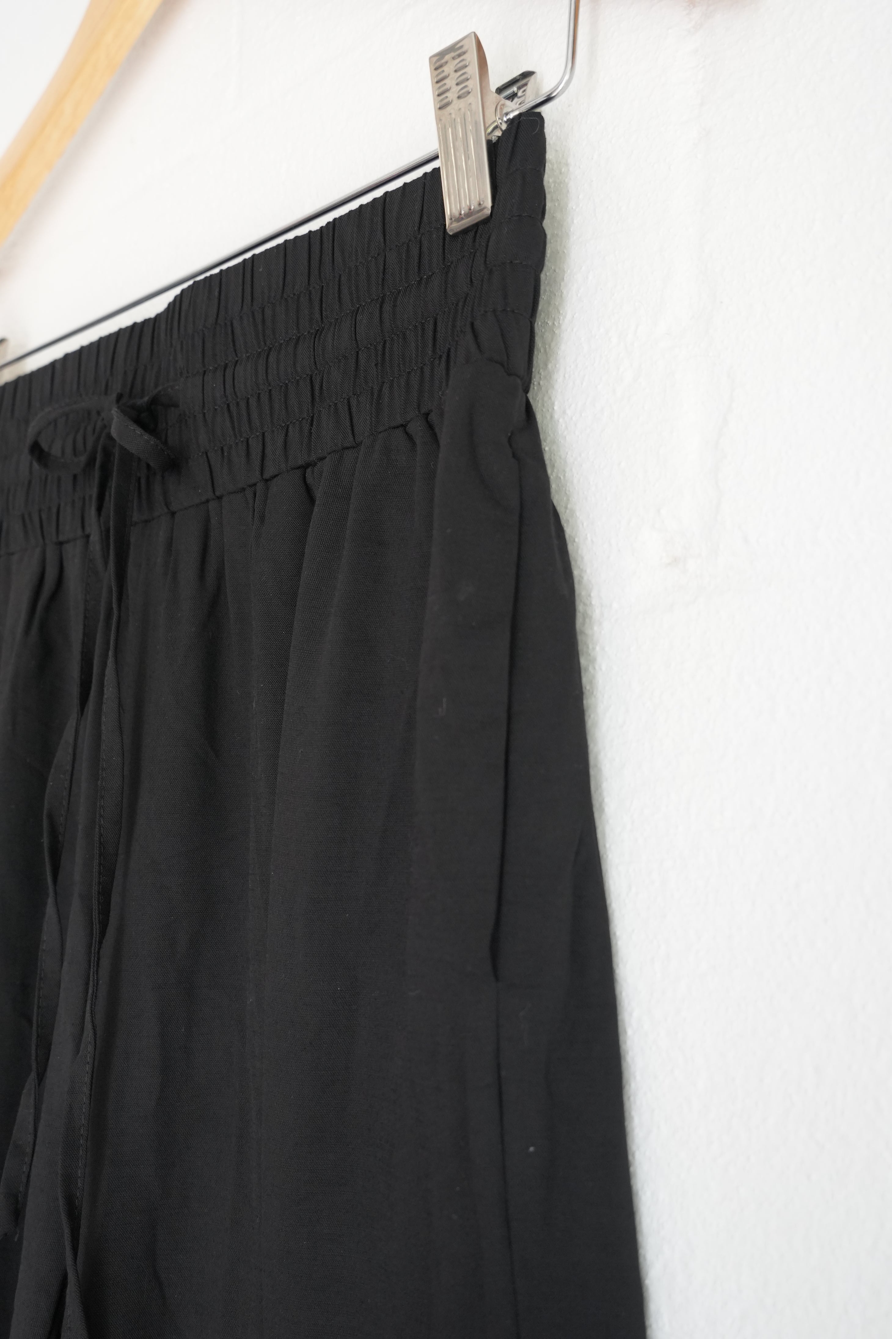 Black Drawstring Wide Leg Pants Size Small