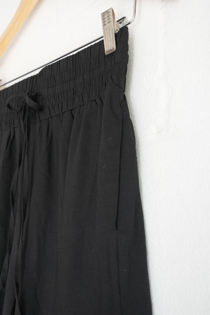 Black Drawstring Wide Leg Pants Size Small