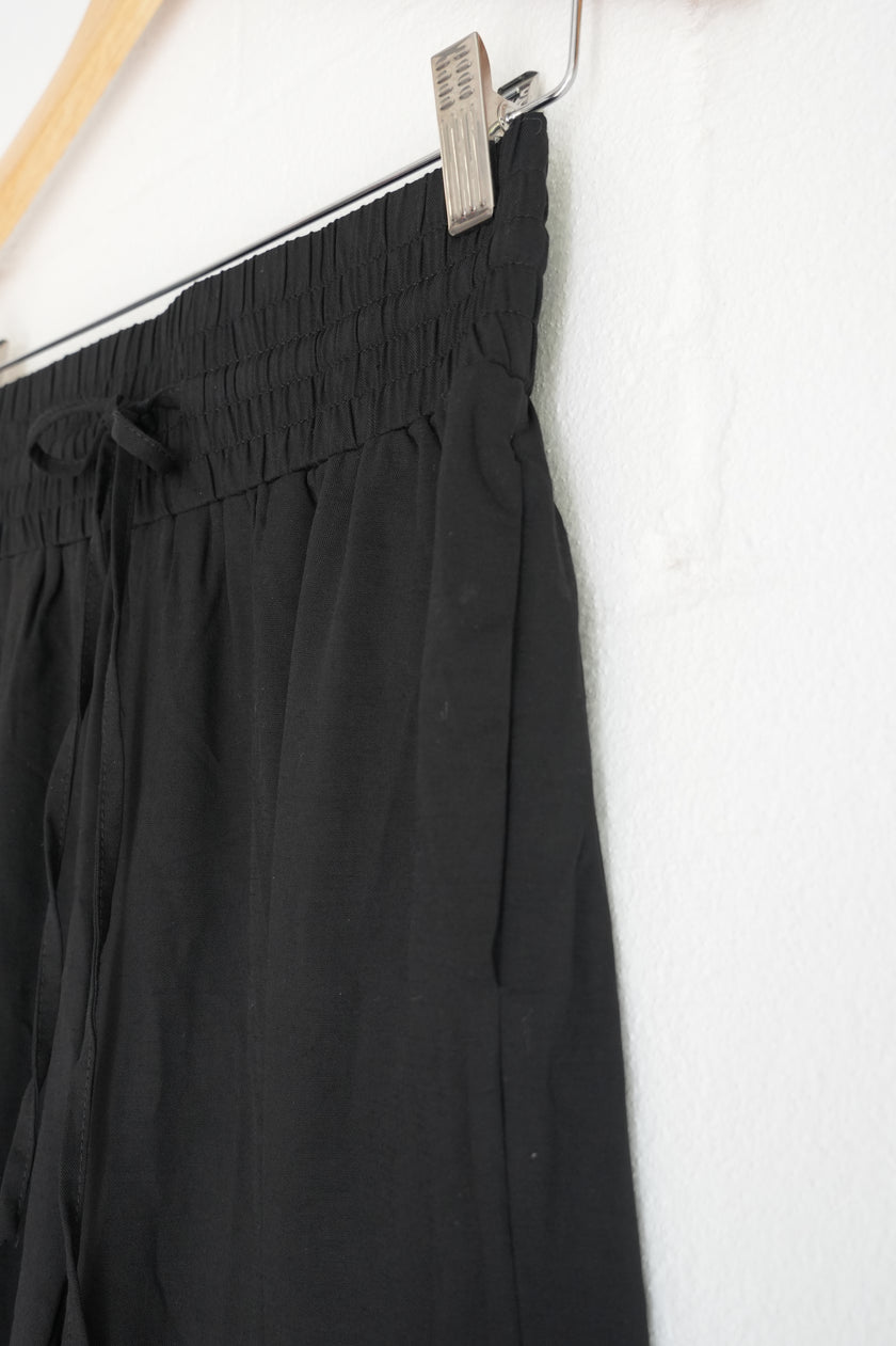 Black Drawstring Wide Leg Pants Size Small