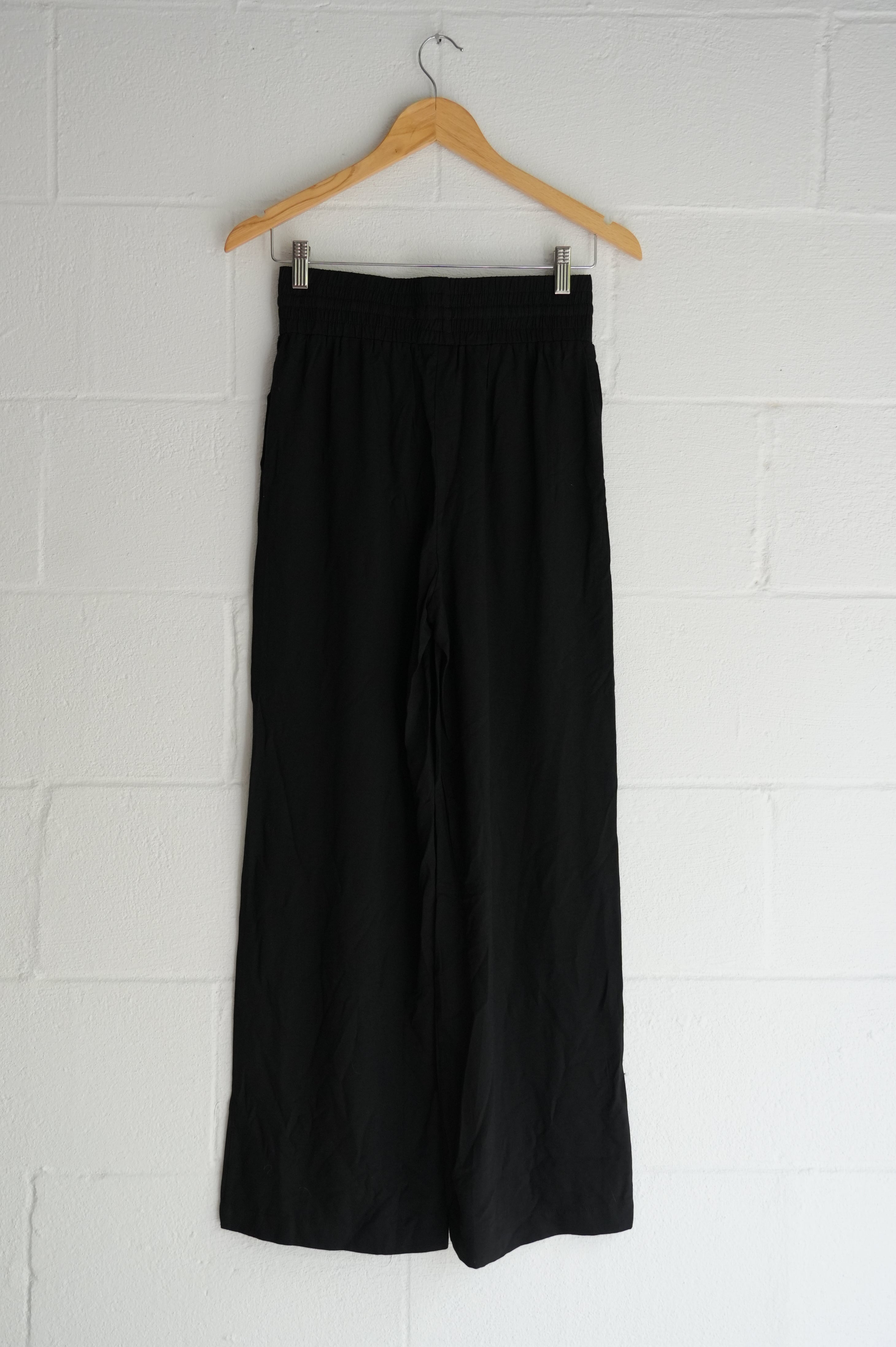 Black Drawstring Wide Leg Pants Size Small
