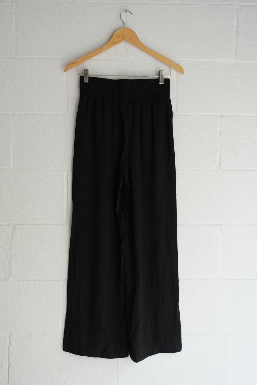 Black Drawstring Wide Leg Pants Size Small