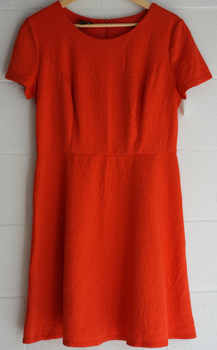 AB Studio Red Textured A Line Dress Size 12