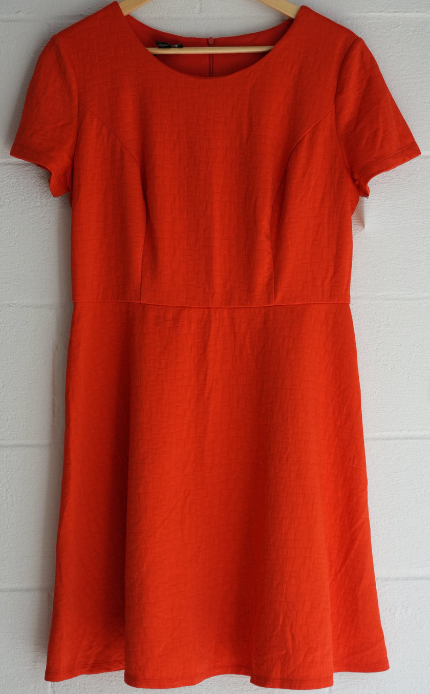 AB Studio Red Textured A Line Dress Size 12