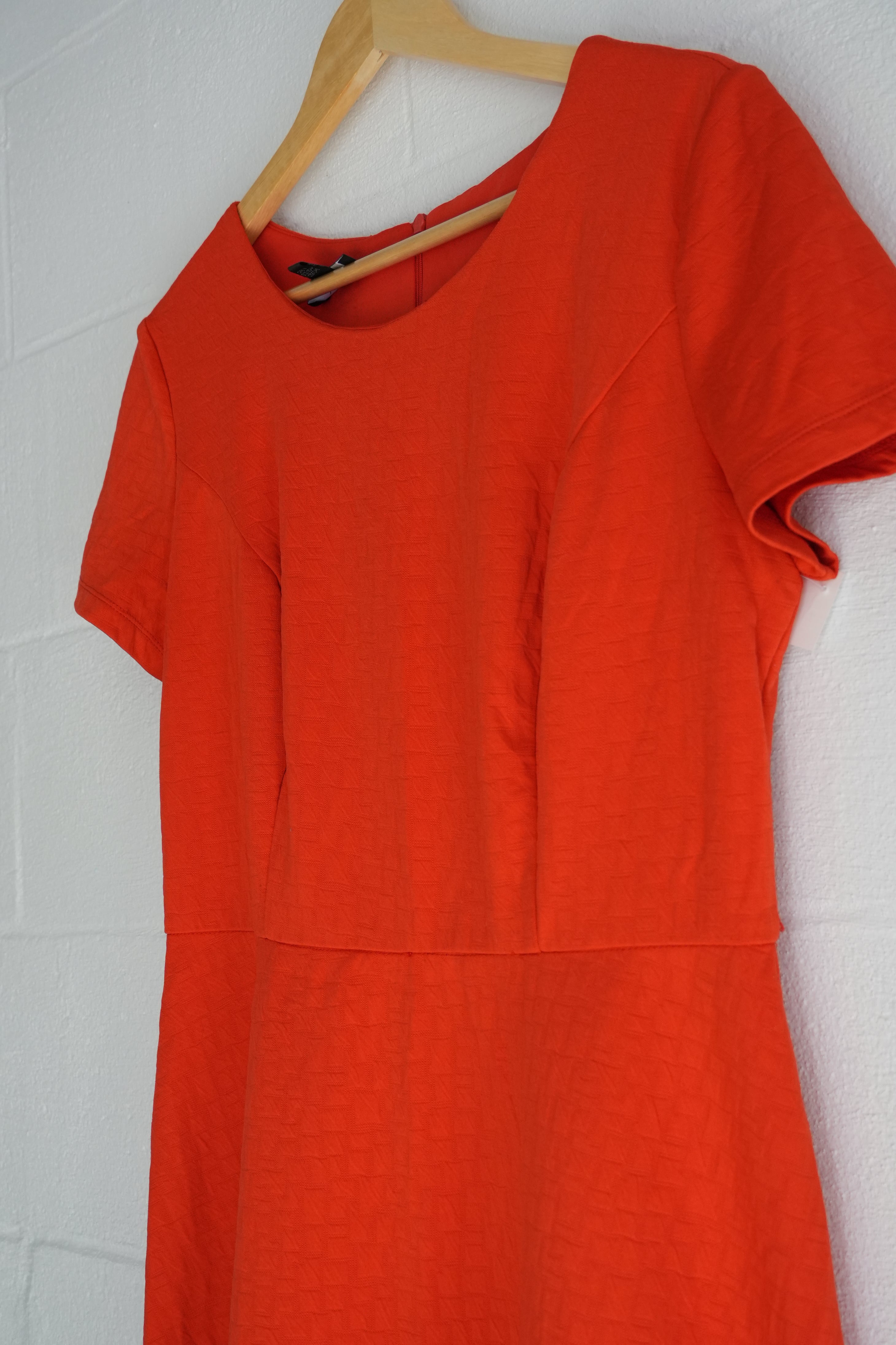 AB Studio Red Textured A Line Dress Size 12