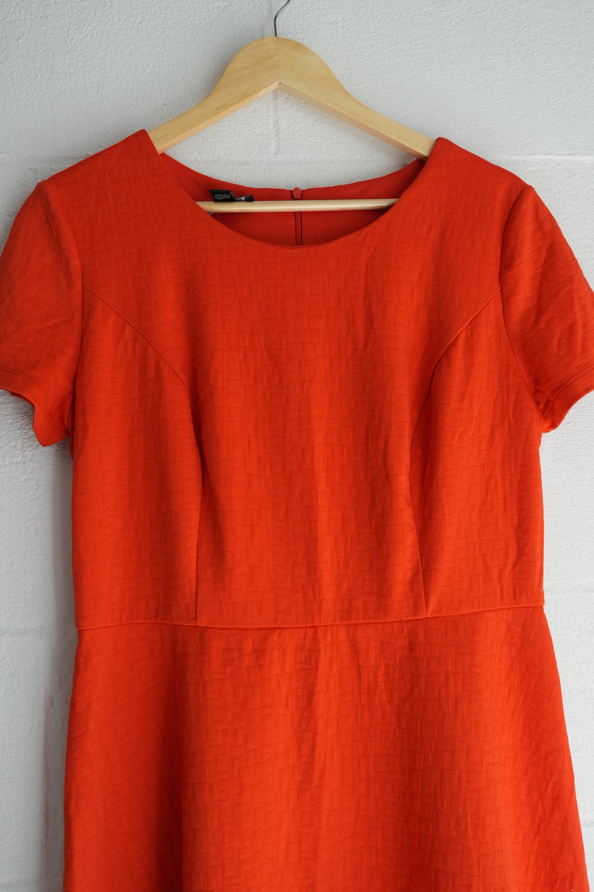 AB Studio Red Textured A Line Dress Size 12