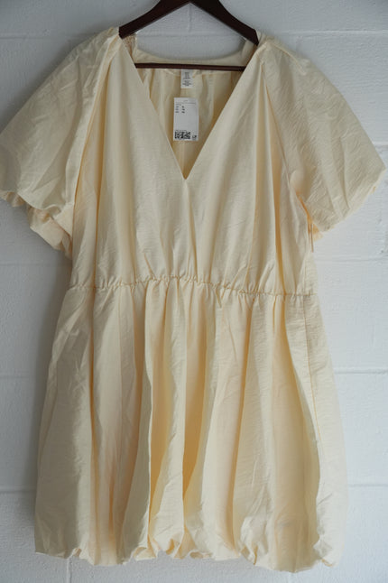 Zara Light Yellow Bubble Mini Dress Size Extra Large