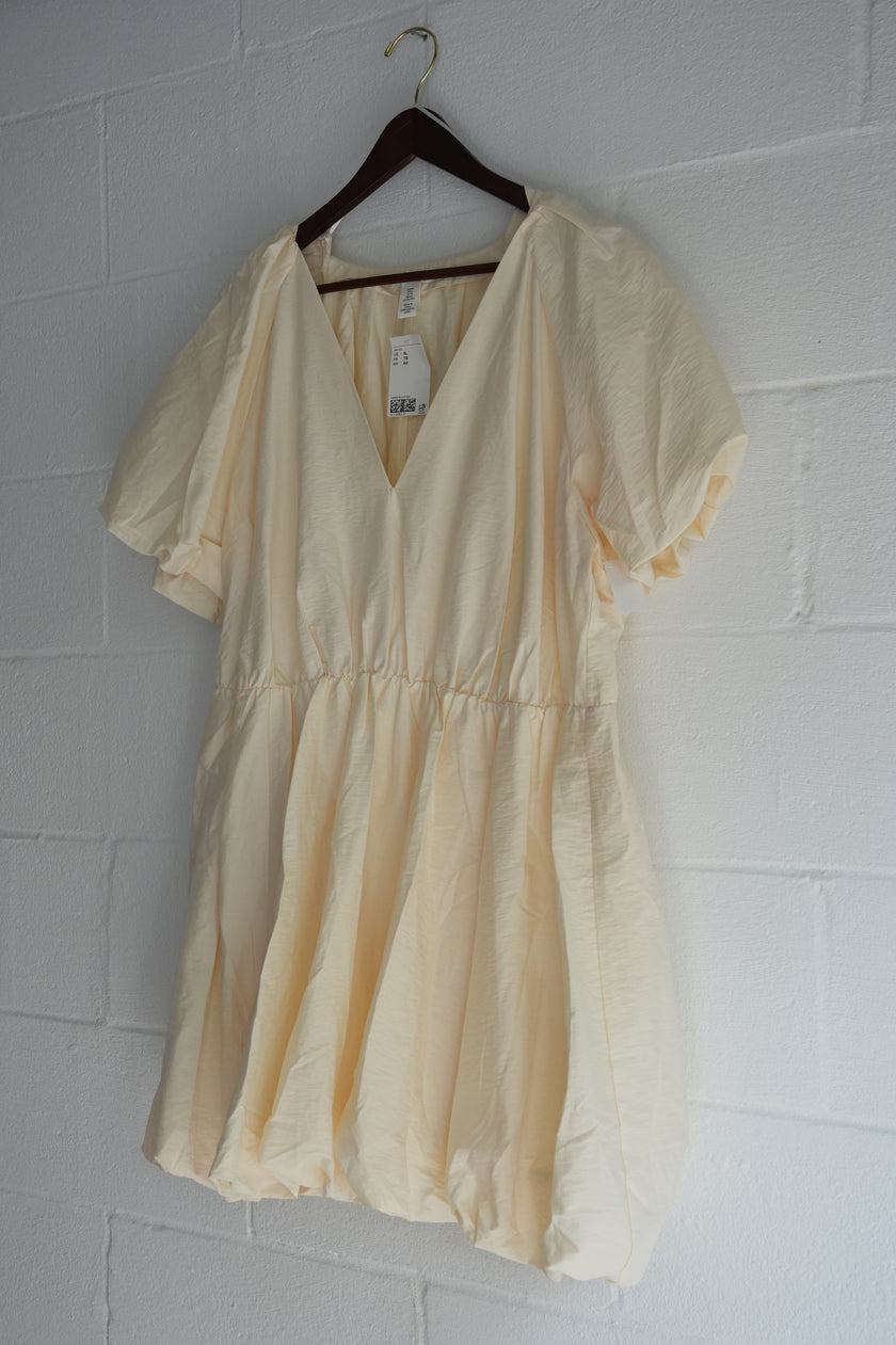 Zara Light Yellow Bubble Mini Dress Size Extra Large