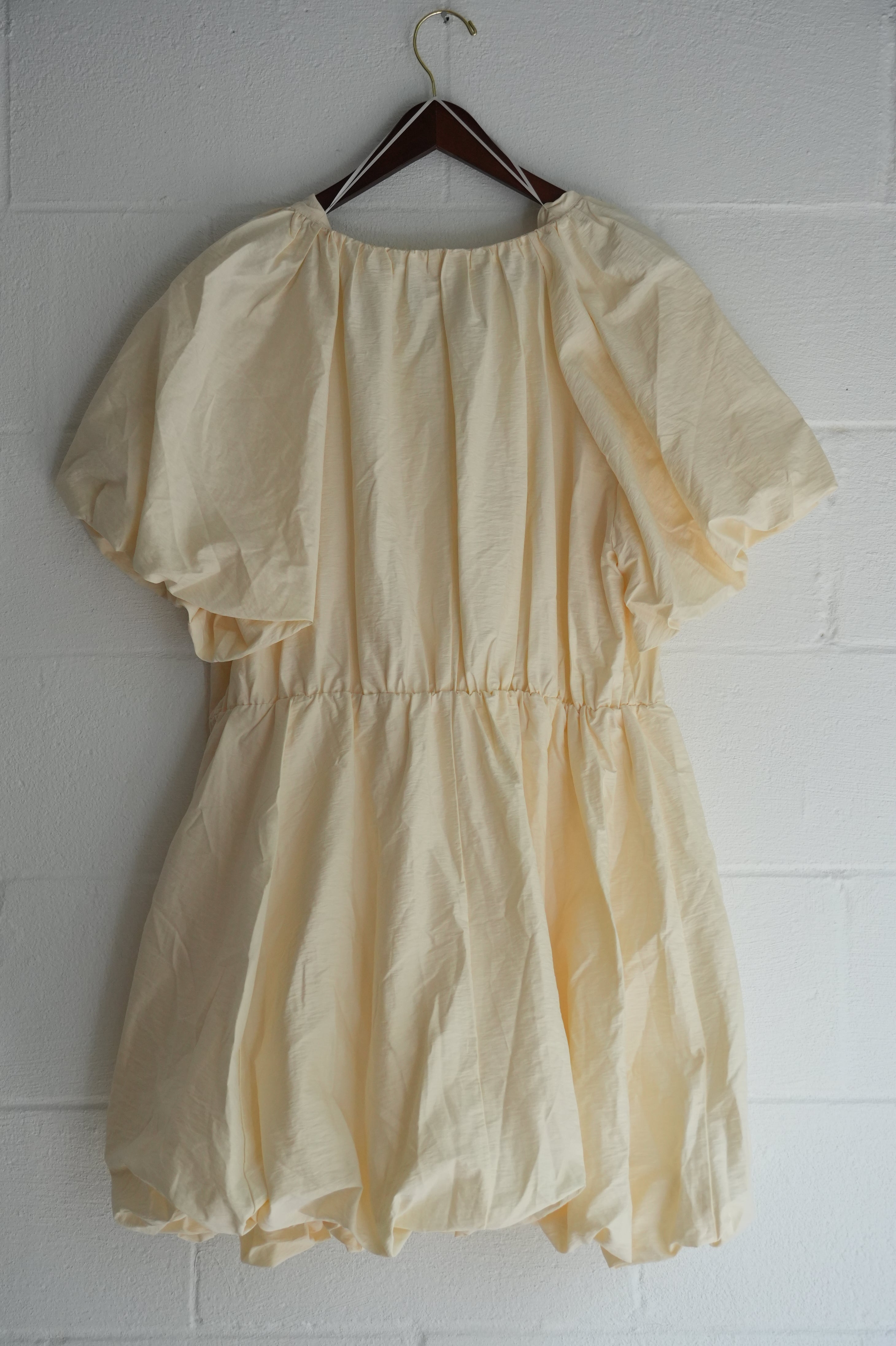 Zara Light Yellow Bubble Mini Dress Size Extra Large