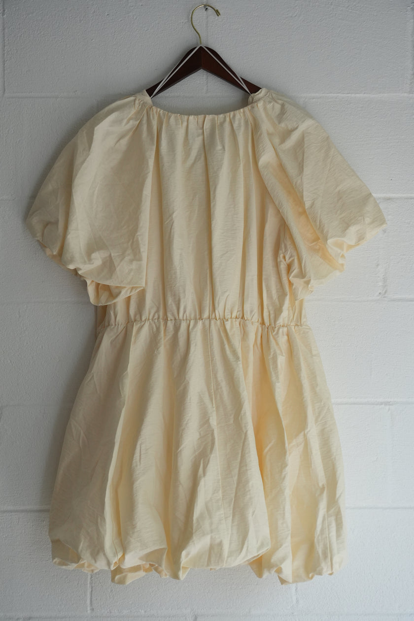 Zara Light Yellow Bubble Mini Dress Size Extra Large