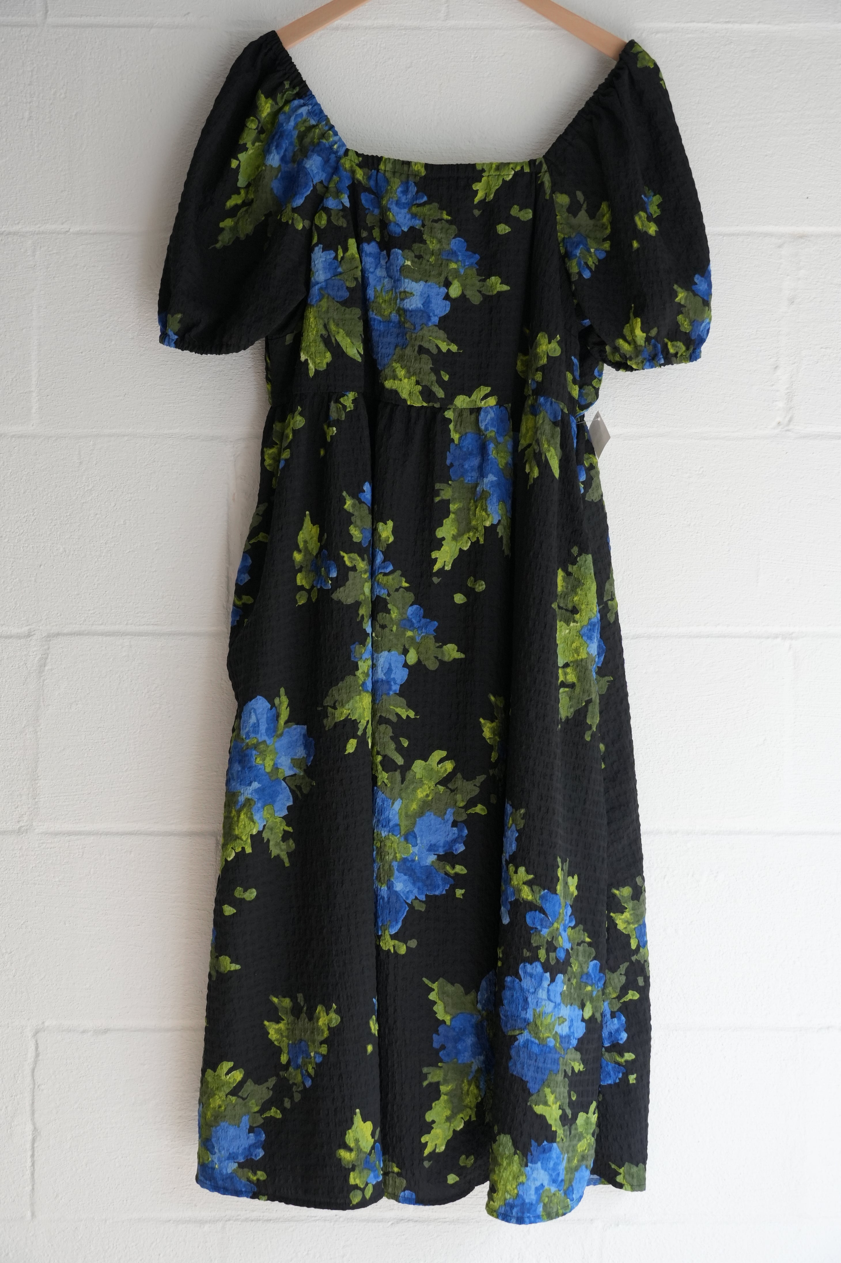 Free Assembly Floral  Puff Sleeve Midi Dress Size Extra Large