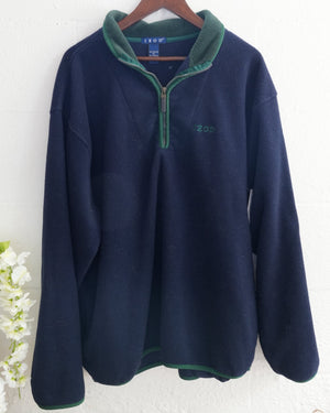 IZOD Navy Blue Fleece Pullover Size Extra Large