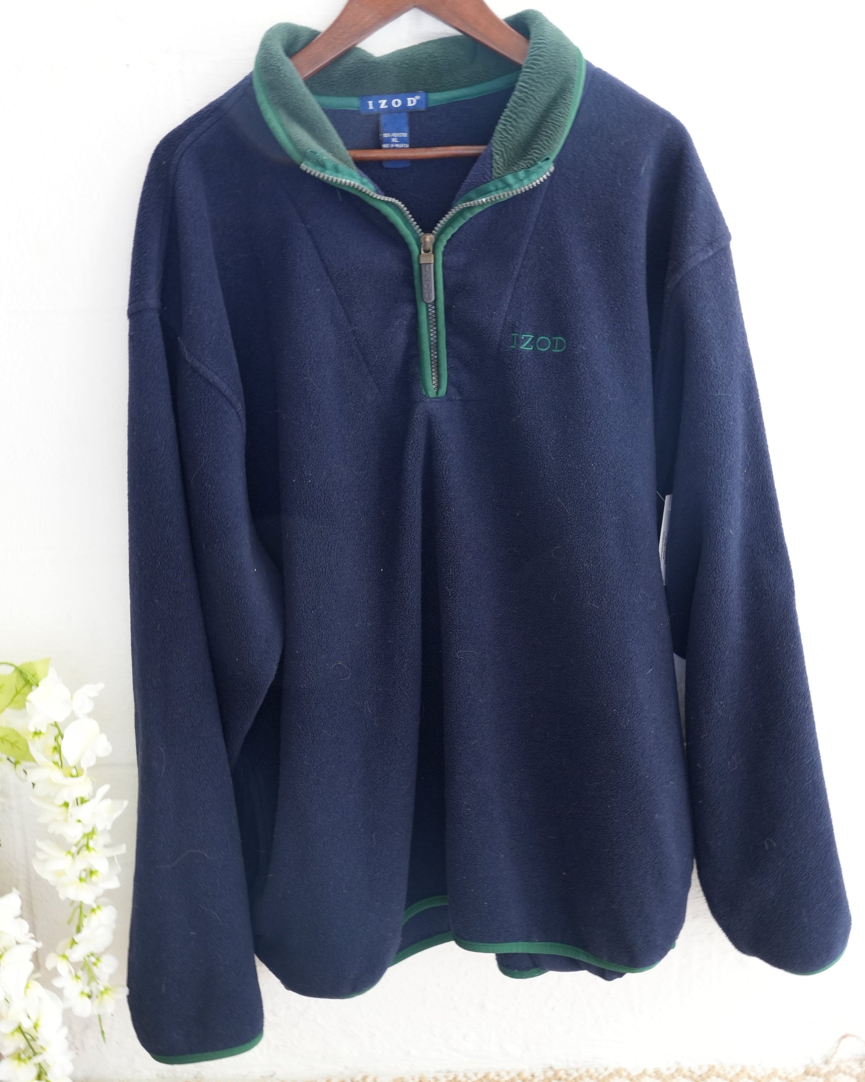 IZOD Navy Blue Fleece Pullover Size Extra Large