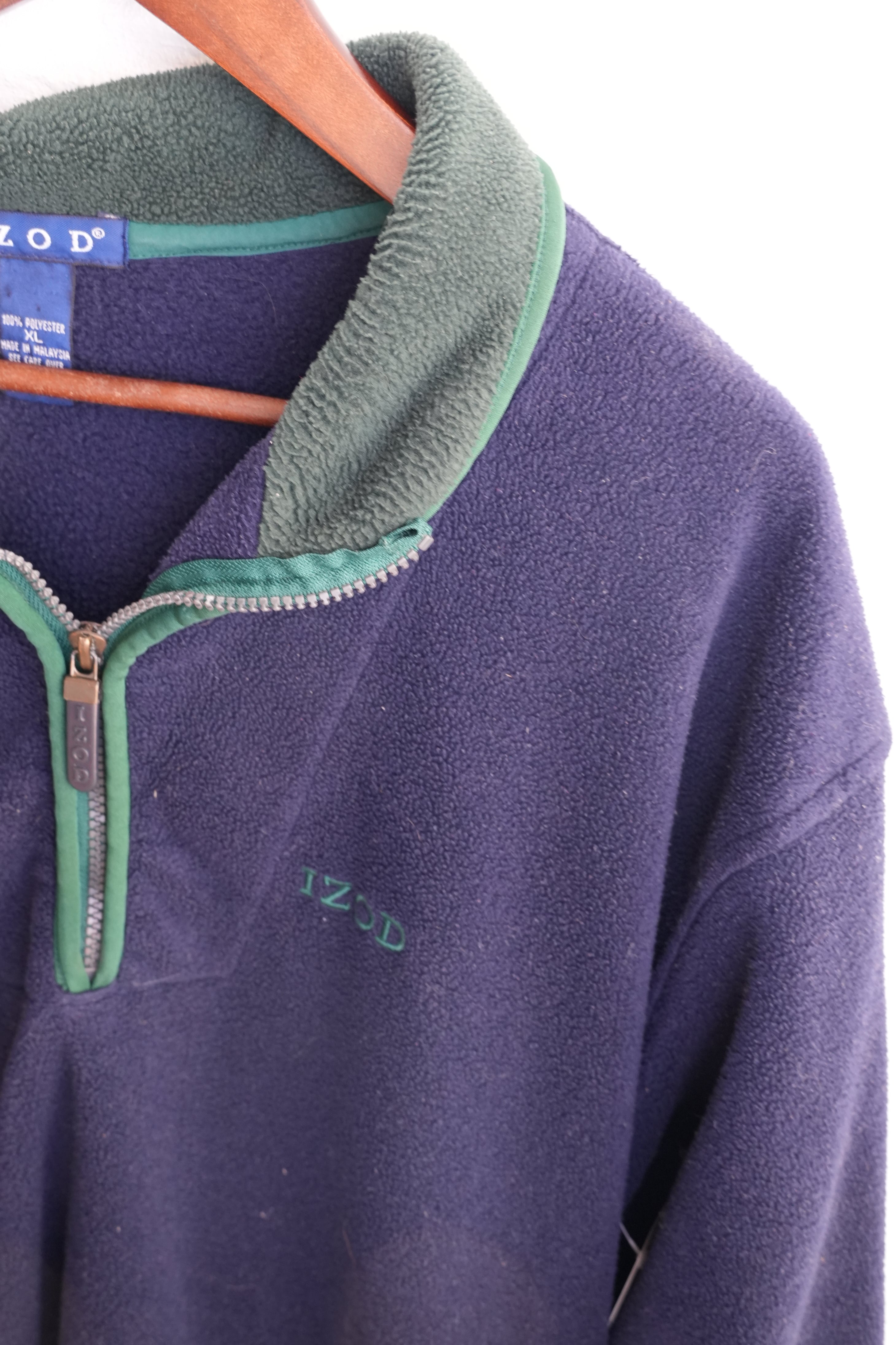 IZOD Navy Blue Fleece Pullover Size Extra Large