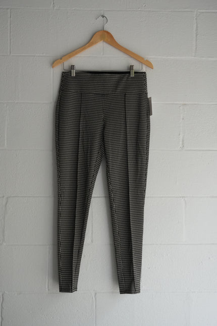 Houndstooth Pleated Slim Leg Trousers Size Medium