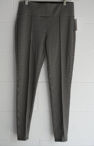Houndstooth Pleated Slim Leg Trousers Size Medium