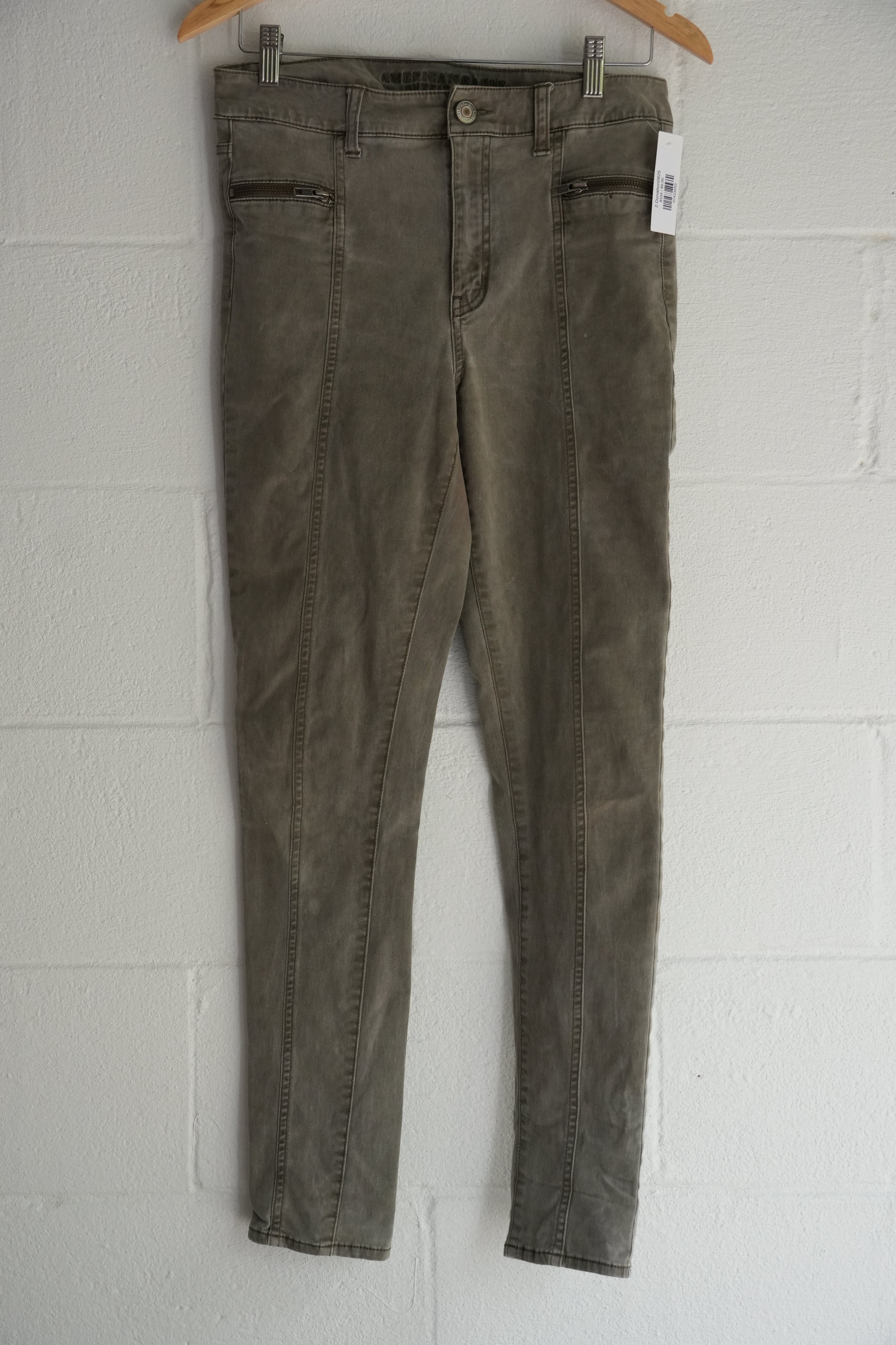 American Eagle Olive Green Skinny Jeans Size 8