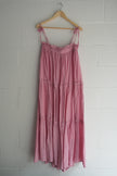 Pink Tiered Spaghetti Strap Maxi Dress Size