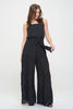 Plus Sizes ELASTIC STRAP TIERED JUMPSUIT