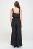 Plus Sizes ELASTIC STRAP TIERED JUMPSUIT