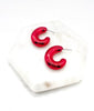 Red Chrome Acrylic Hoop Earrings