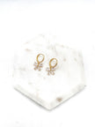 Bow CZ Gold Huggie Hoop Earrings