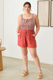 Plus Size Drawstring Elastic Waist Shorts with Pockets